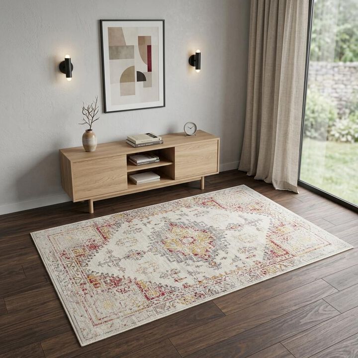 HomeRoots Abstract Non Skid Area Rug