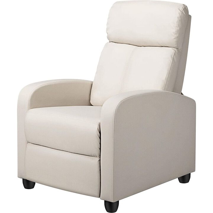 Faux Leather Push Back Recliner Chair High-Density Cushion for Ultimate Comfort