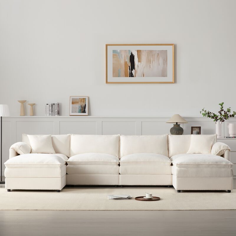 Fincep U-Shaped Modular Cloud Sectional Sofa image number 2