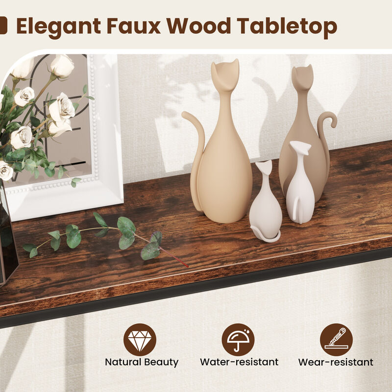 Compact Narrow Console Table with 2-Tier Storage – Entryway or Living Room Furniture