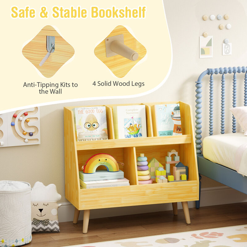 5-Cube Kids Bookshelf and Toy Organizer with Anti-Tipping Kits image number 5