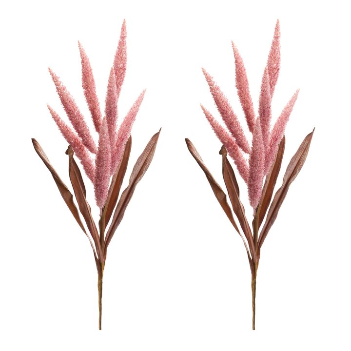 Set of 2 Foxtail Plume Decorative Stems – Artificial Tall Grass Picks for Vases, Mantel Displays, and More
