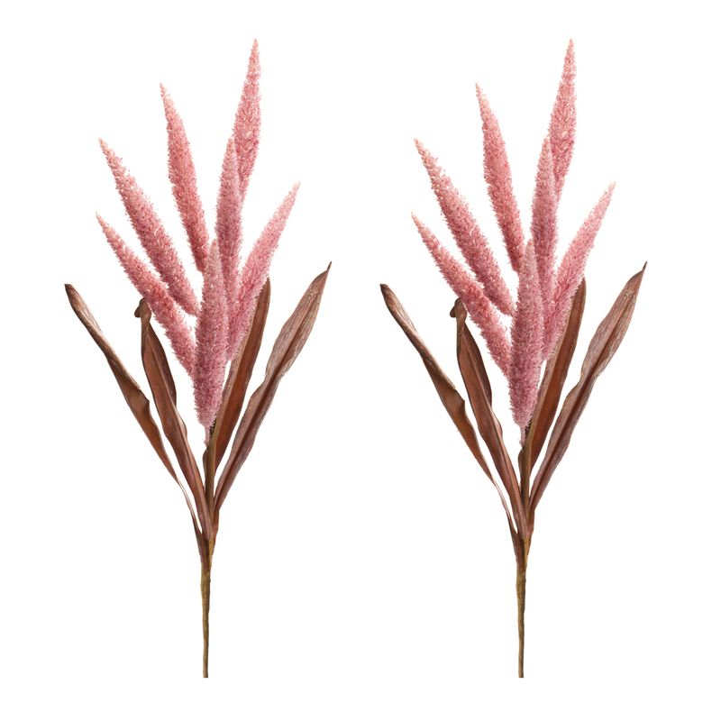 Set of 2 Foxtail Plume Decorative Stems &ndash; Artificial Tall Grass Picks for Vases, Mantel Displays, and More