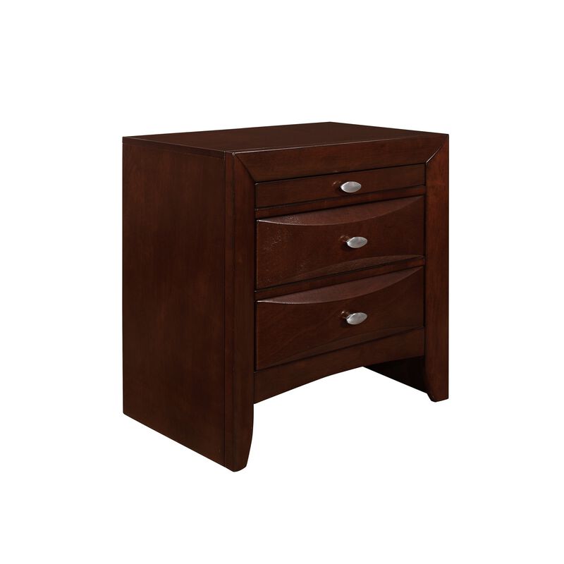Minimalist Three Drawer Nightstand – Wooden Bedside Table with Storage