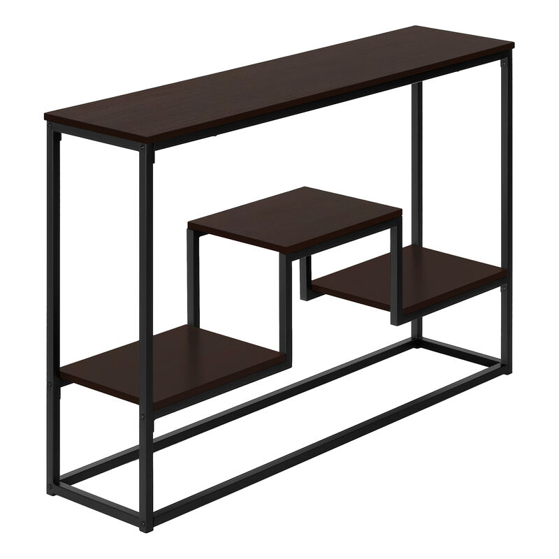 Monarch Specialties I 3582 Accent Table, Console, Entryway, Narrow, Sofa, Living Room, Bedroom, Metal, Laminate, Brown, Black, Contemporary, Modern