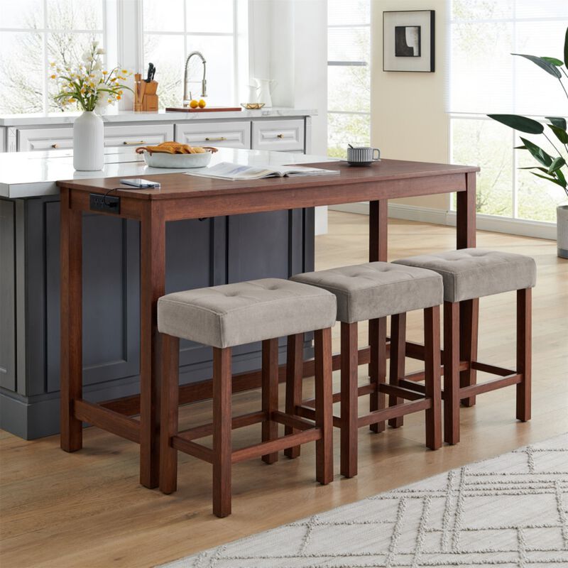 Peldze 4‑Piece Industrial Bar Table Set image number 8