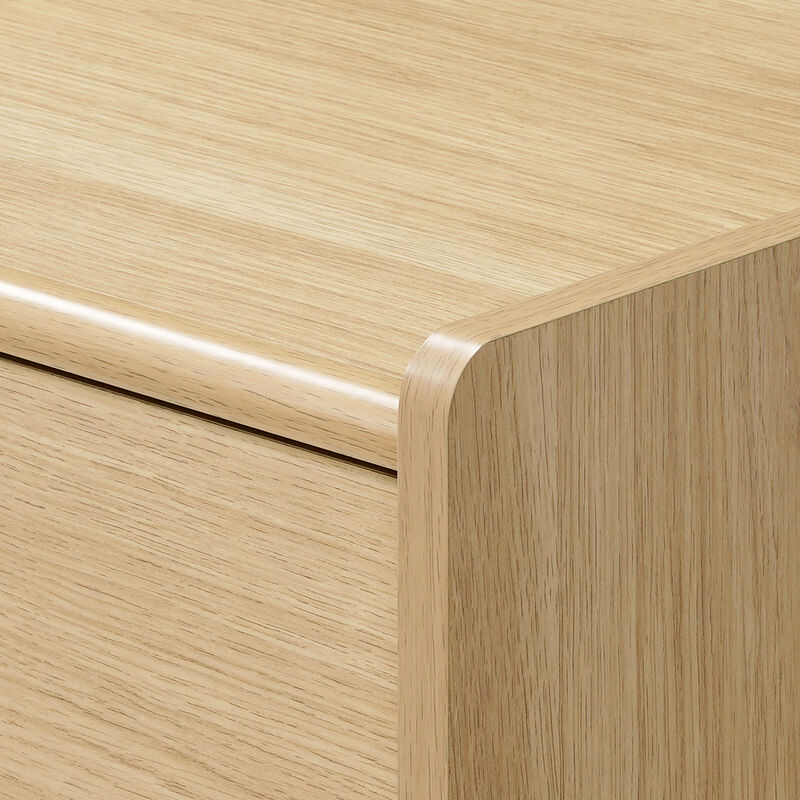 19" Hazel Oak Wood Nightstand with Drawer & Shelf image number 4