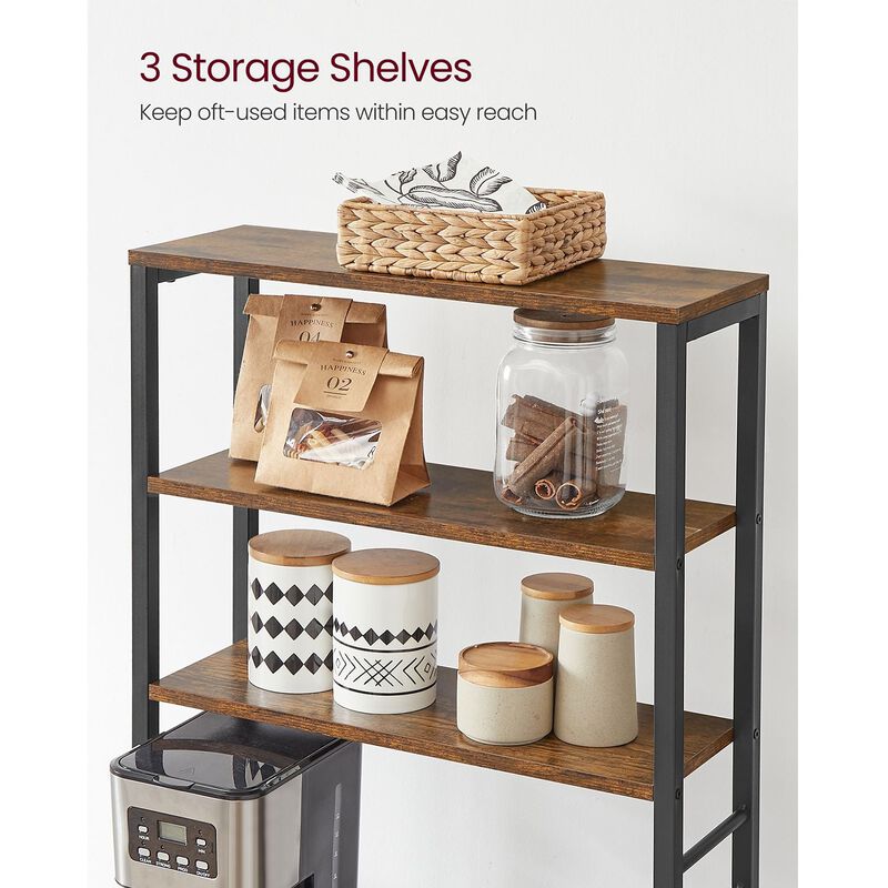 BreeBe Baker's Rack with Shelves & Hooks