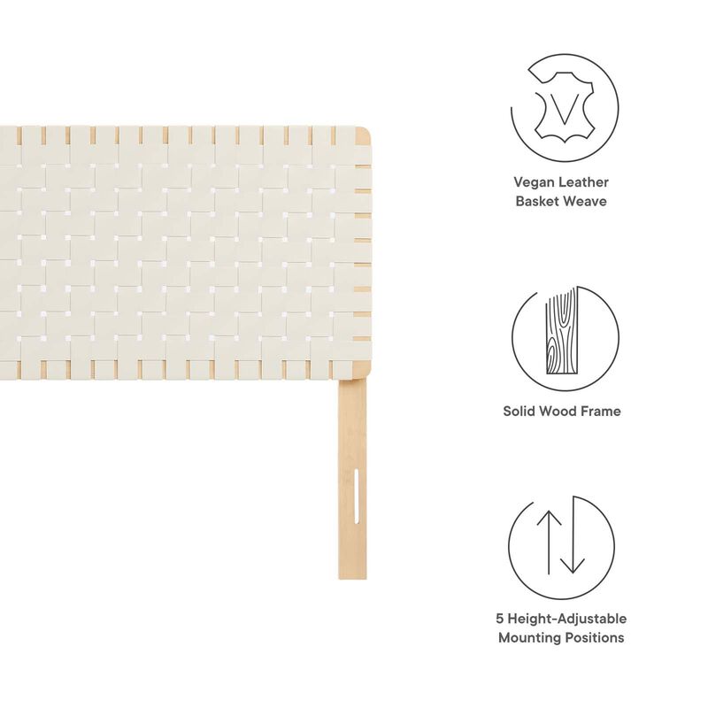 Sparta Weave Vegan Leather Queen Headboard image number 3