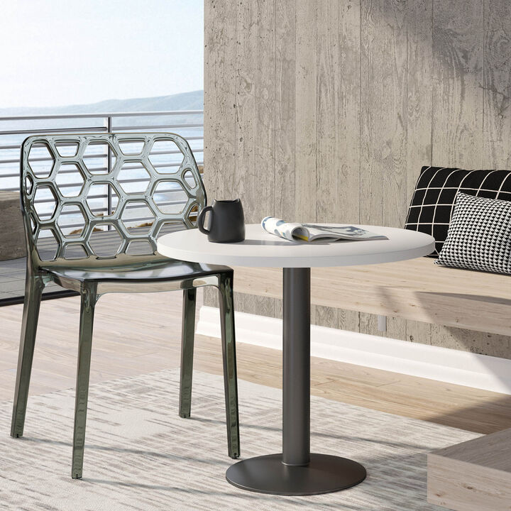 LeisureMod Modern Dynamic Dining Chair - Transparent Black