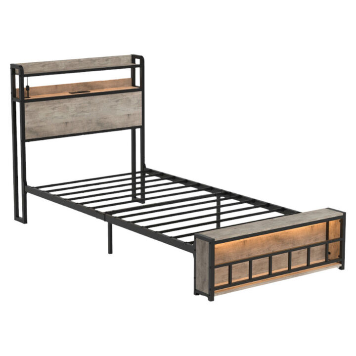 Sturdy Twin Bed Frame with Strong Support for Kids or Guest Room