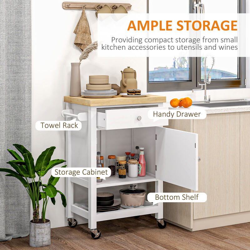 Hivvago Rolling Kitchen Island with Storage and Countertop image number 3