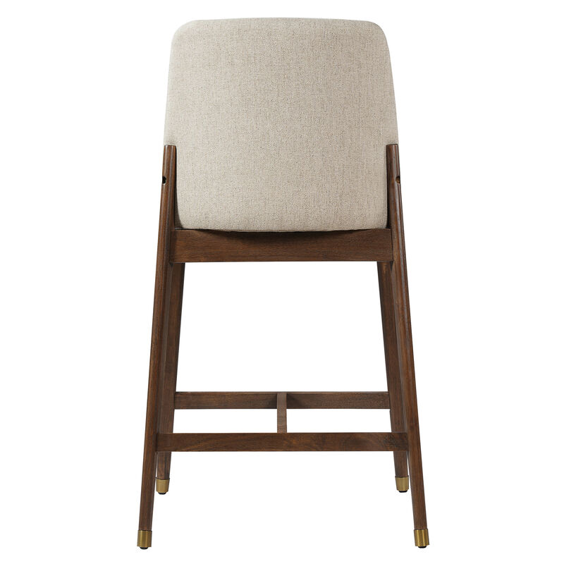 Christopher Knight Home Alexandra Farmhouse Rubberwood Upholstered Counter Stools with Curved Backrest (Set of 4) image number 5