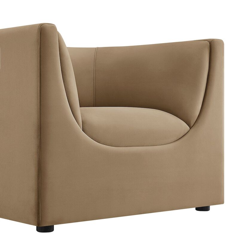 Hilda Curved Back Performance Velvet Armchair image number 6