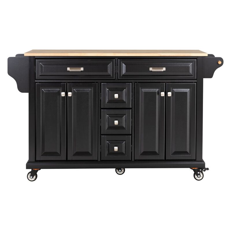 Streamdale Cambridge Natural Wood Top Kitchen Island with Storage image number 7