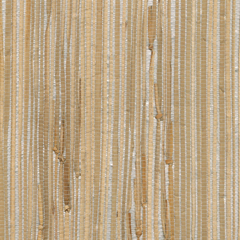 Tereza Silver Foil Grasscloth Wallpaper image number 0
