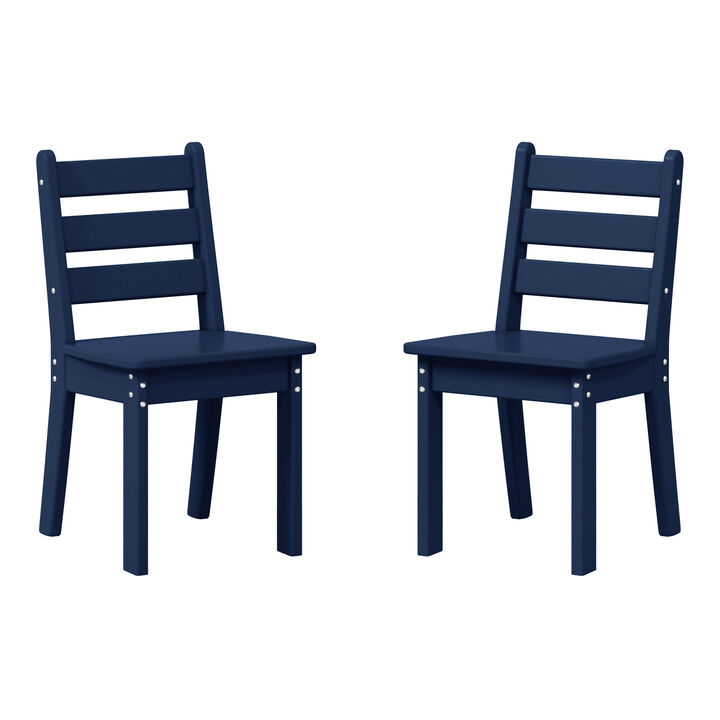 WestinTrends Outdoor HDPE Kids Plastic Toddler Dining Chair ((Set of 2))