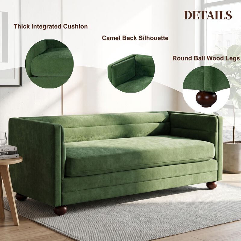 Gaxgox Modern Chenille 3 Seater Sofa image number 3