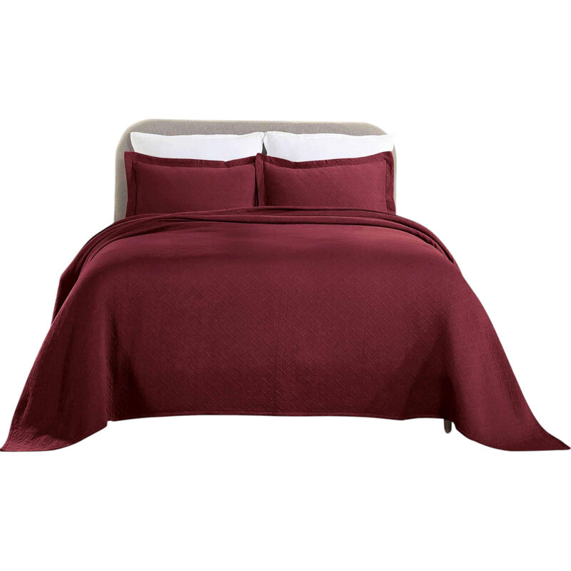 Lightweight Cotton Matelasse Bedspread Set with Matching Shams image number 1