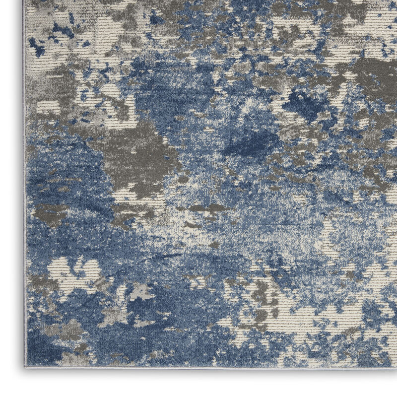 Rustic Textures RUS08 Gray/Blue 5'3" x 7'3" Rug image number 4