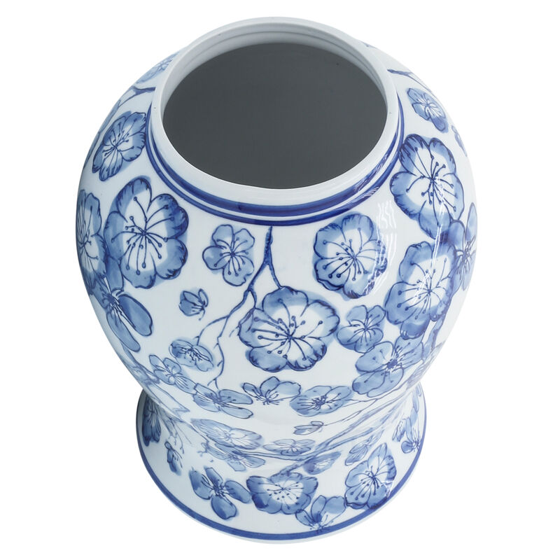 14" Temple Jar W/ Hibiscus image number 4
