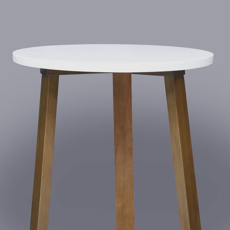 Aesthetic Tripod Round Side Table with Solid American Hardwood Legs, Walnut