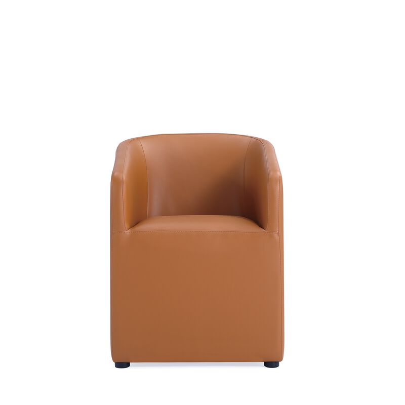 Anna Round Dining Arm Chair in Brown