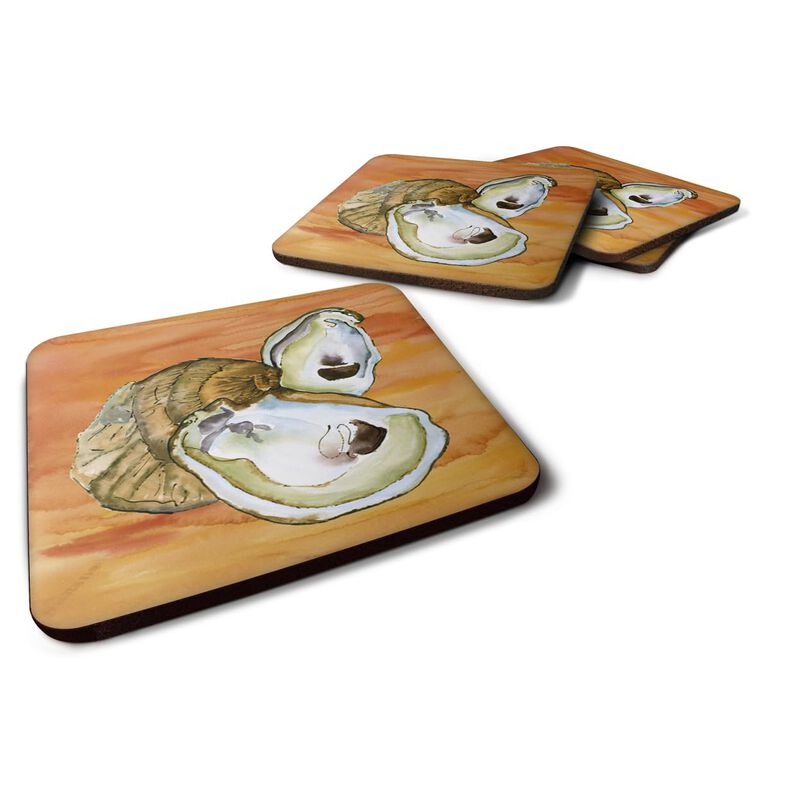Caroline's Treasures 8142FC Oyster Foam Coasters (Set of 4), 3.5 H x 3.5 W, Multicolor image number 0