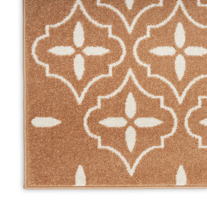 HomeRoots 4' X 6' Copper Geometric Indoor Outdoor Area Rug image number 3