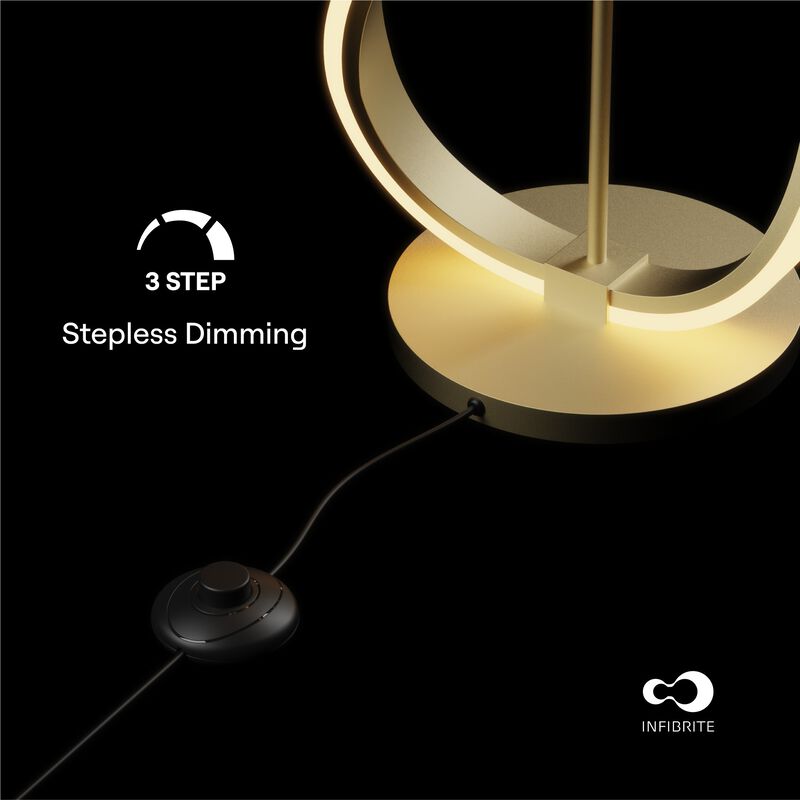 Golden Swirl 31W LED Floor Lamp 59 in. - 3000K Warm Glow- Stepless Dimming