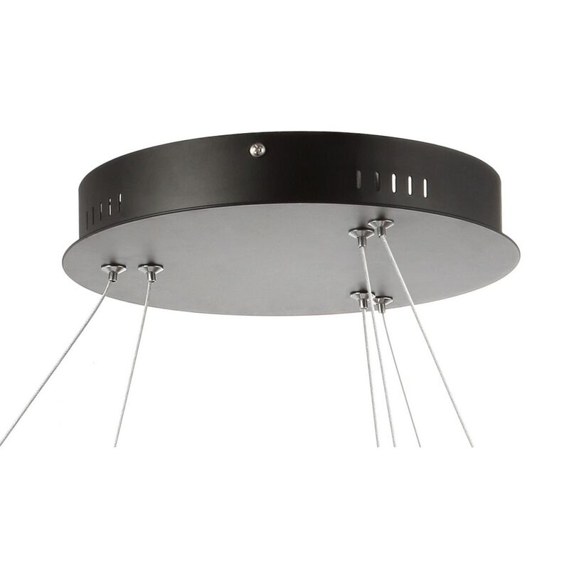 Brice 24" Round Integrated LED Metal Pendant, Matte Black image number 7