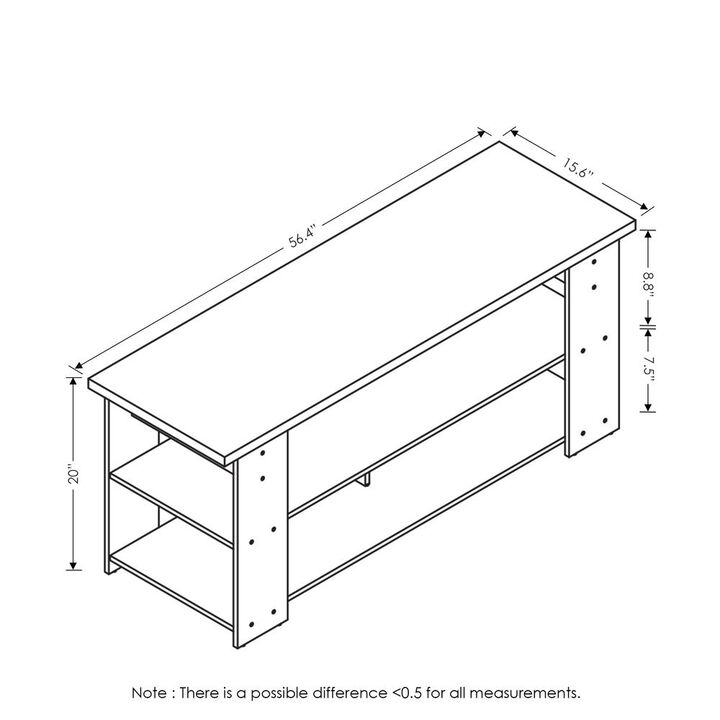 Furinno 15118 JAYA TV Stand Up To 50-Inch, French Oak Grey/Black