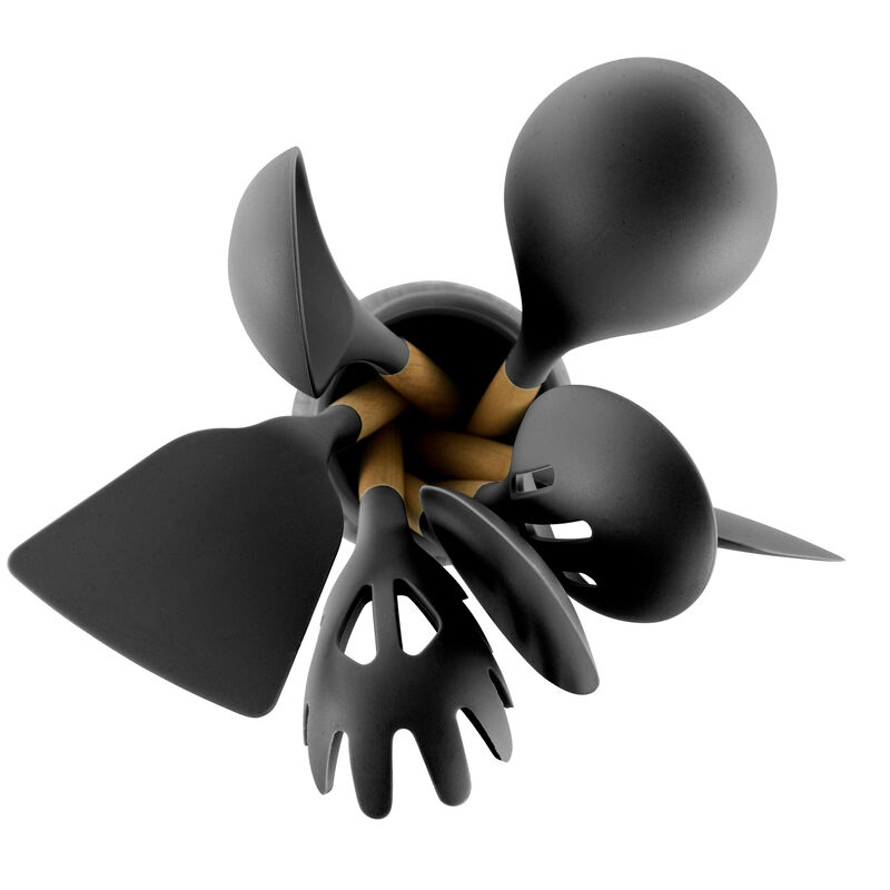 MegaChef Gray Silicone and Wood Cooking Utensils, Set of 9