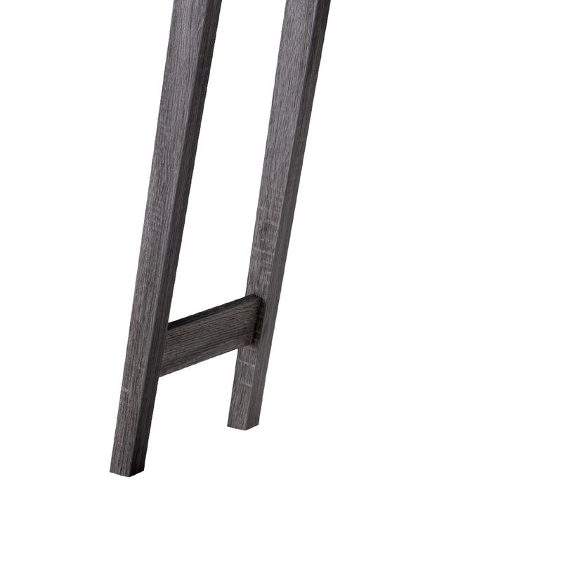 2 Tier Wooden Console Table with Slanted Leg Support, Distressed Gray-Benzara