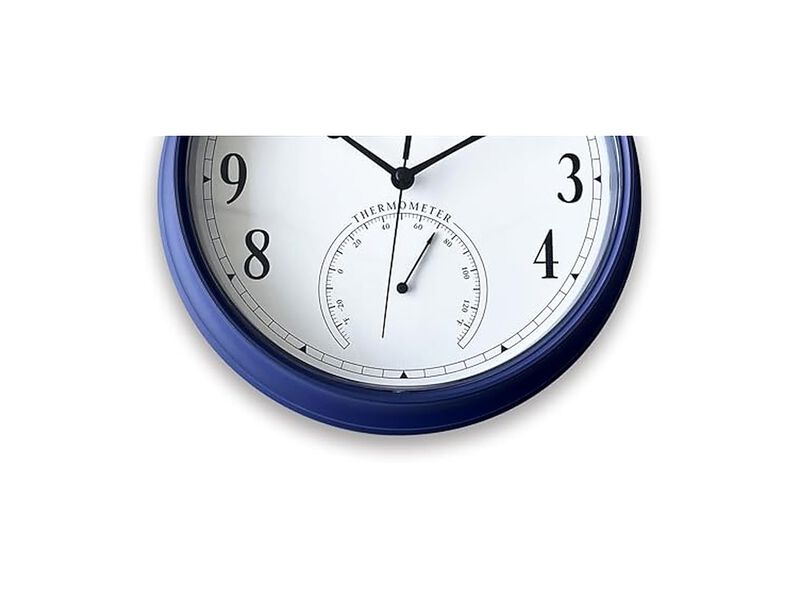 Kmok Tub Thermometer Use Blue Sweep Wall Clock 9 Inch Silent Battery Operated image number 2