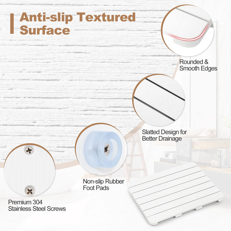 Waterproof HIPS Bath Spa Shower Mat with Non Slip Foot Pads