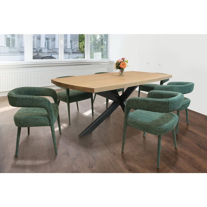 Logan 82 Dining Table with 3 sets of Galway Teal Side Chairs