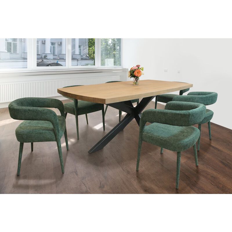 Logan 82 Dining Table with 3 sets of Galway Teal Side Chairs