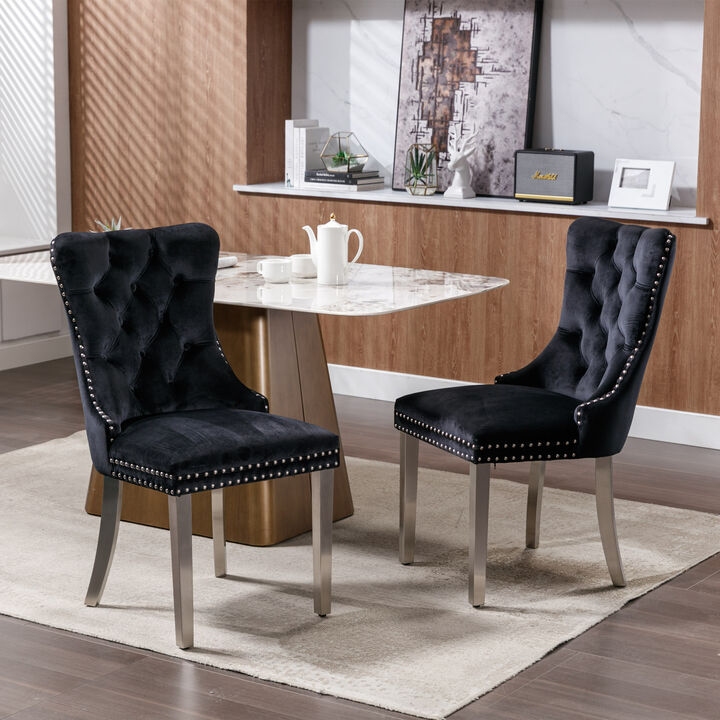 Streamdale Nikki Velvet Tufted Dining Chair