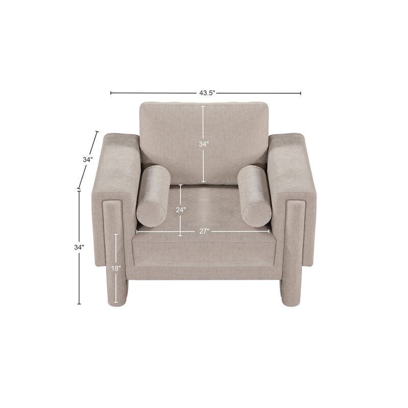 Meridian Furniture Madeline Beige Chenille Fabric Chair