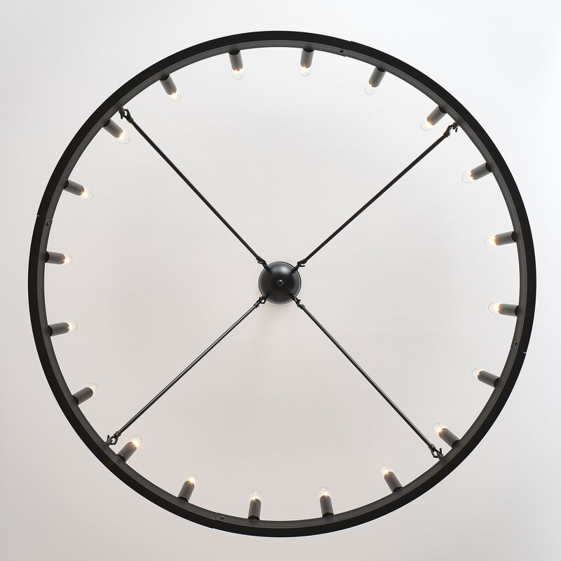 ELEMENT ACE 20-Light Extra Large Wagon Wheel Chandelier for High Ceilings, Ideal for Dining Room, Living Room, Kitchen, Bedroom and Porch Indoor Hanging Lighting image number 6