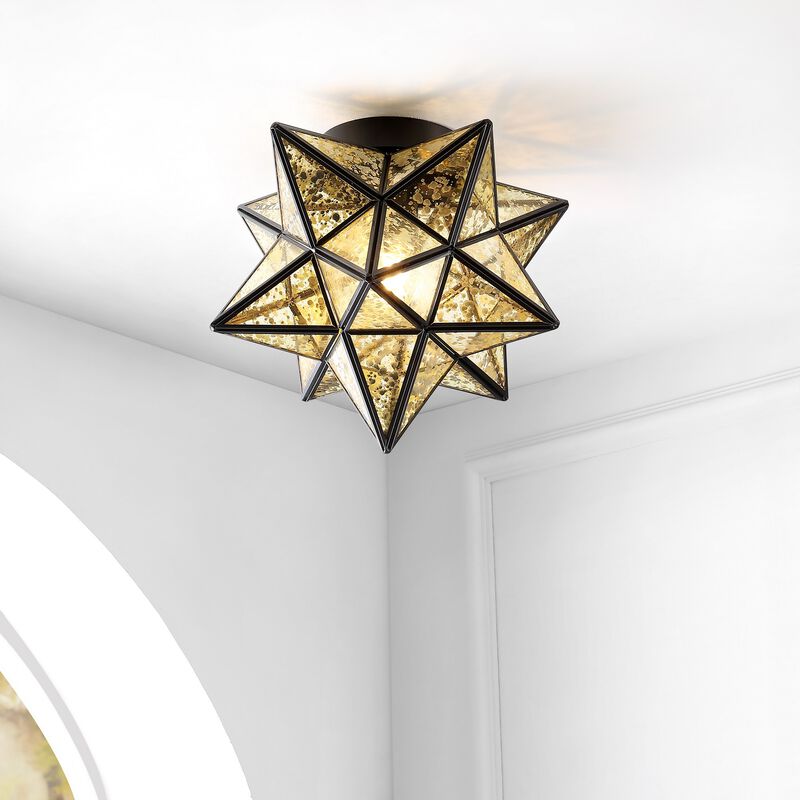 Stella Moravian Star Metal/Clear Glass LED Pendant