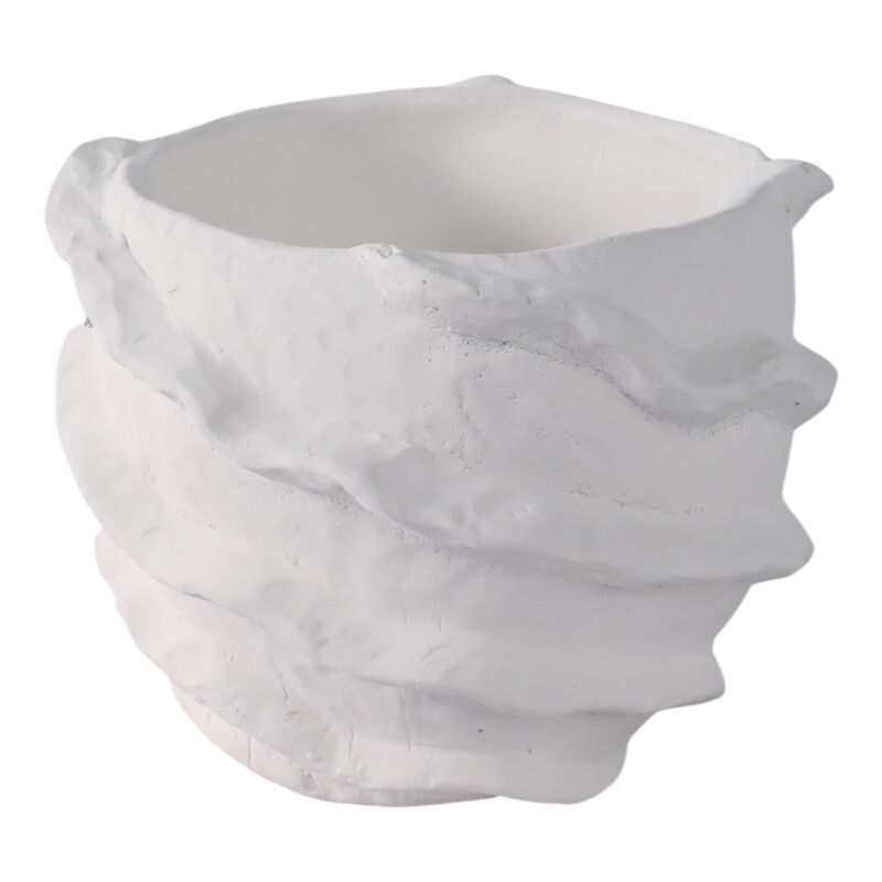 7" Flutter Trim Planter, White