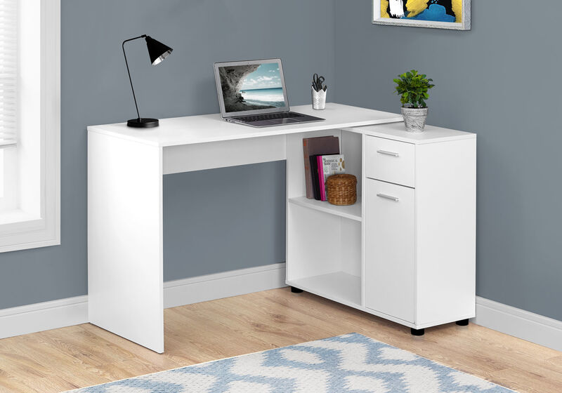Functional L-Shaped Desk &ndash; Corner Computer Table with Built-In Drawers