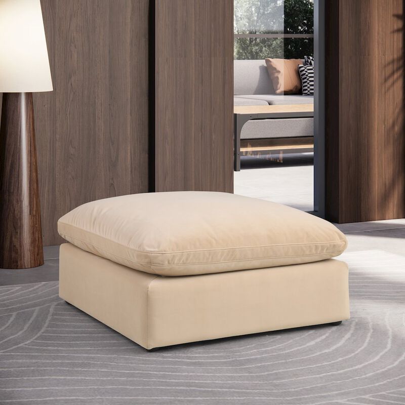Meridian Furniture Comfy Beige Velvet Modular Ottoman