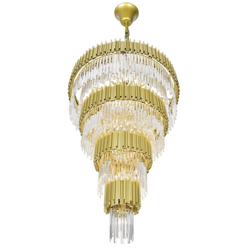 CWI Lighting Deco 34 Light Down Chandelier With Medallion Gold Finish