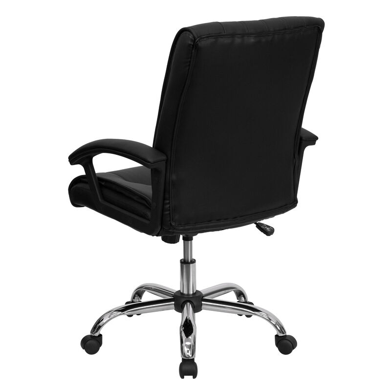 Hansel Mid-Back LeatherSoft Swivel Manager's Office Chair with Arms