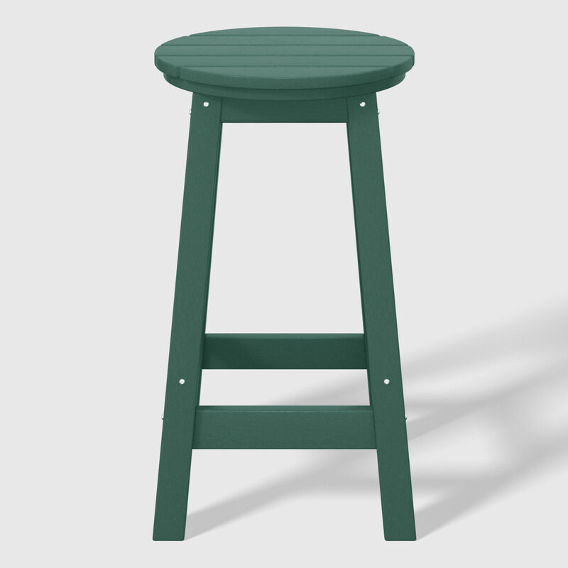 WestinTrends 24" HDPE Outdoor Patio Round Counter Height Bar Stool Set of 3