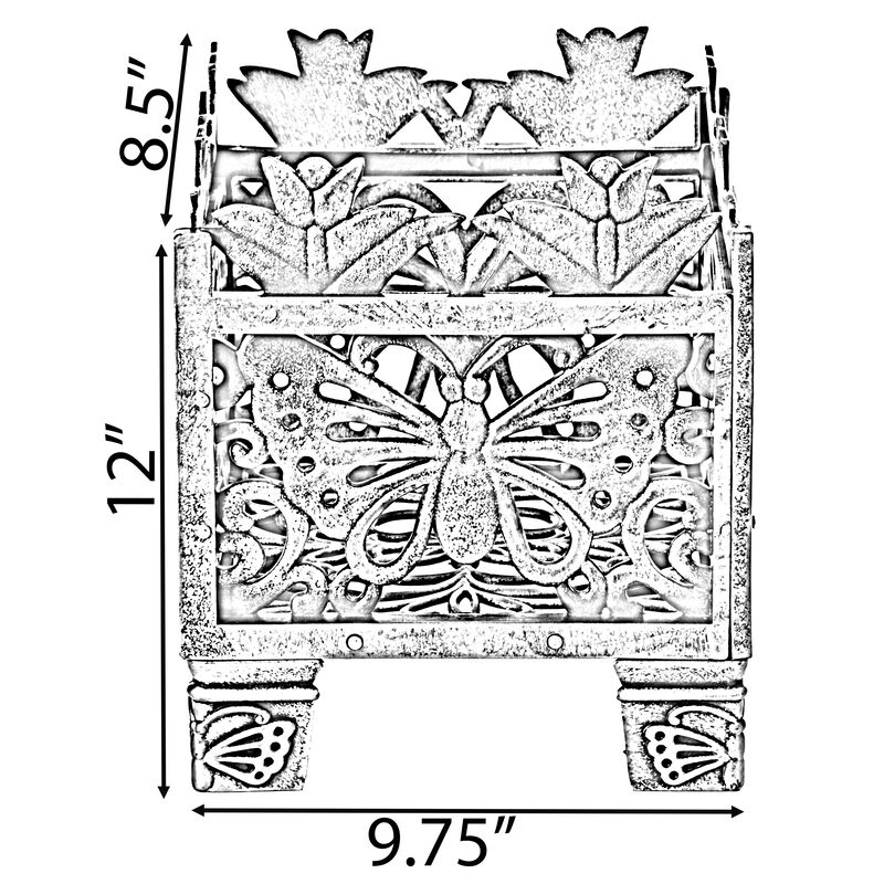 Set of 2 Outdoor Living Butterfly Square Plant Stands