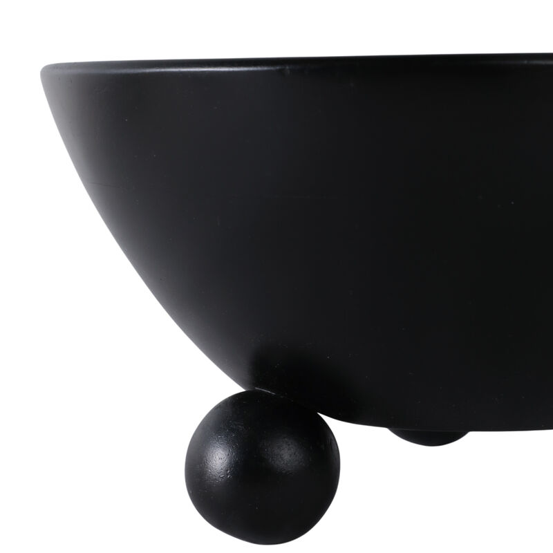 12" Bowl With Ball Feet, Black image number 4